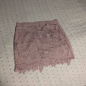 Pink Embellished Mini Pencil Skirt for Cocktail